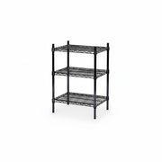 SuperSellerS black wire TUBO shelving unit with three tiers for retail display and storage