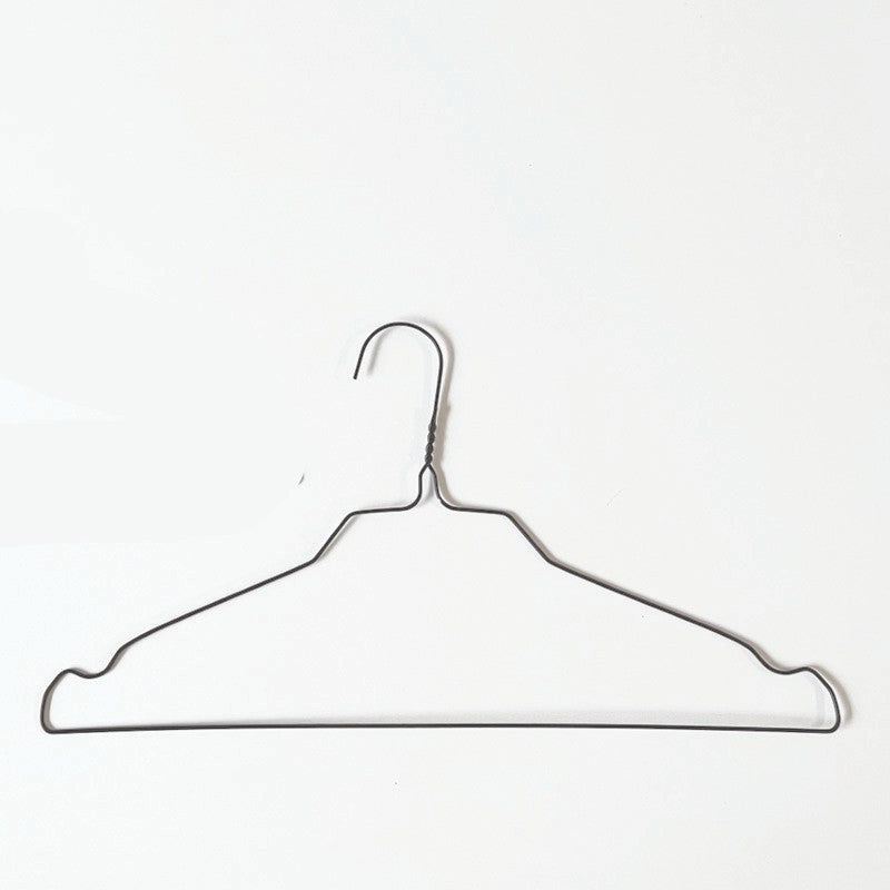 SuperSellerS adult galvanized wire clothes hanger with notches for straps, 40 cm wide, space-saving design.