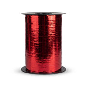SuperSellerS metallic red gift ribbon on a large spool, 10 mm wide, ideal for decorative gift wrapping.